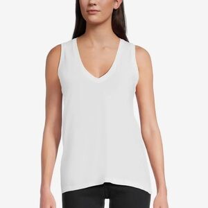Madewell White Sleeveless V-Neck Tanktop